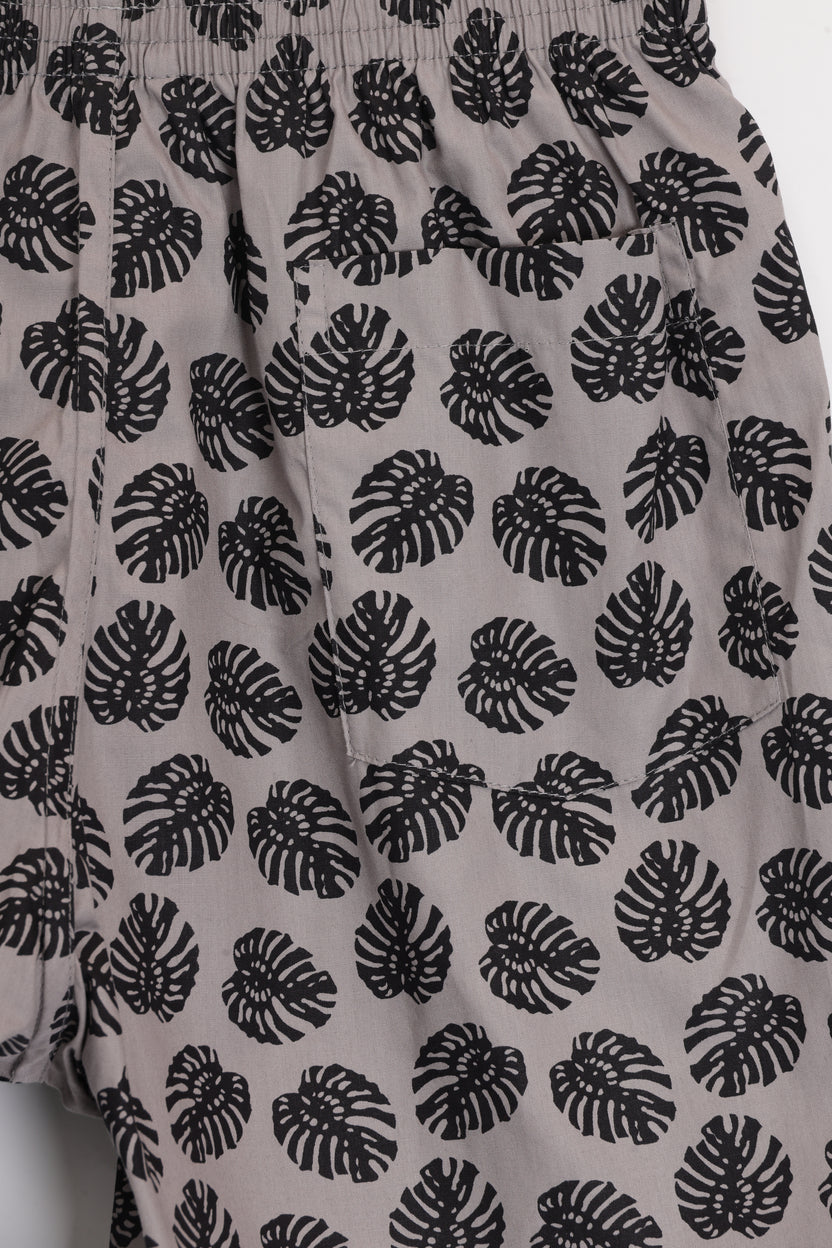 Mens Grey Regular Fit Tropical Print Boxer - Image 8