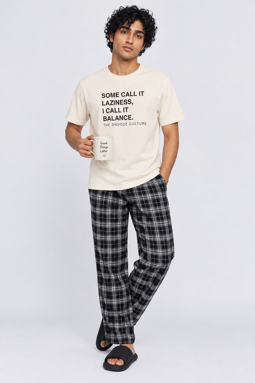 Mens Off White Regular Fit Typographic Print T-Shirt - Image 6