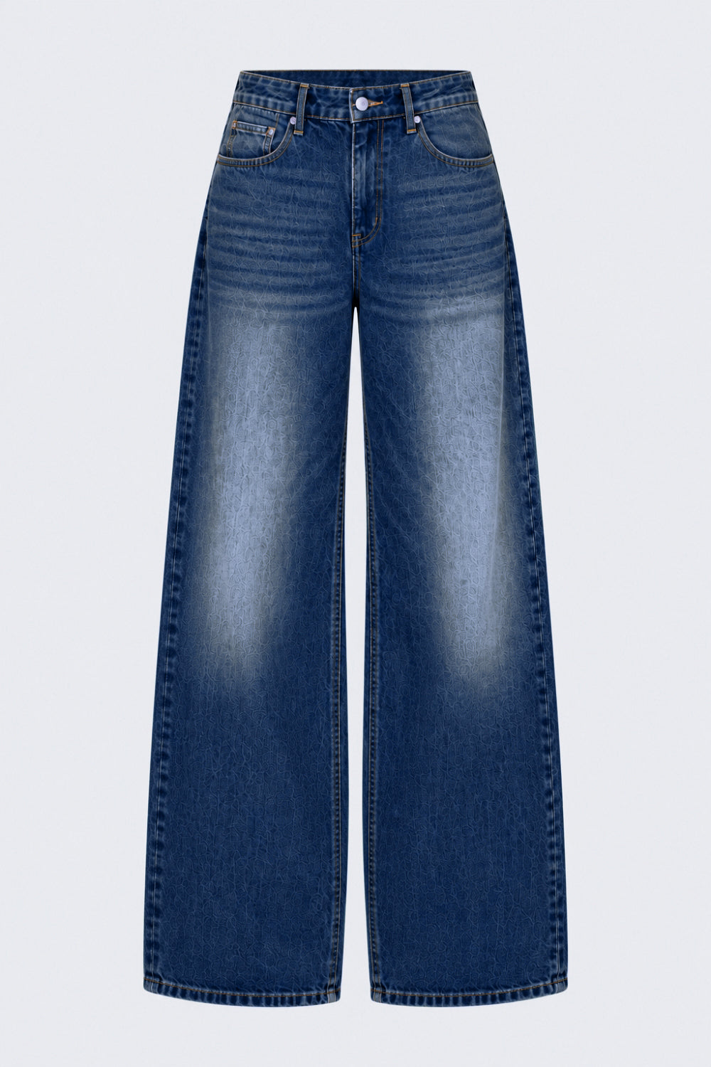 Womens Wide Leg Fit Navy Solid Jeans - Image 7