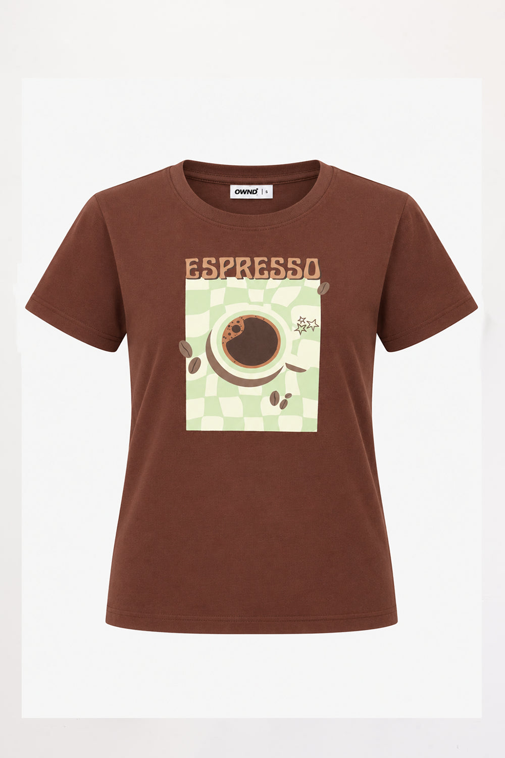 Womens Brown Cotton Regular Fit T-Shirt - Image 7