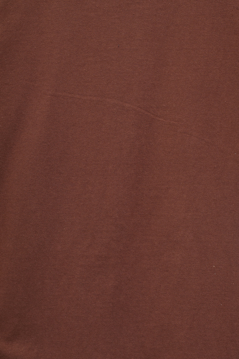 Womens Brown Cotton Regular Fit T-Shirt - Image 8