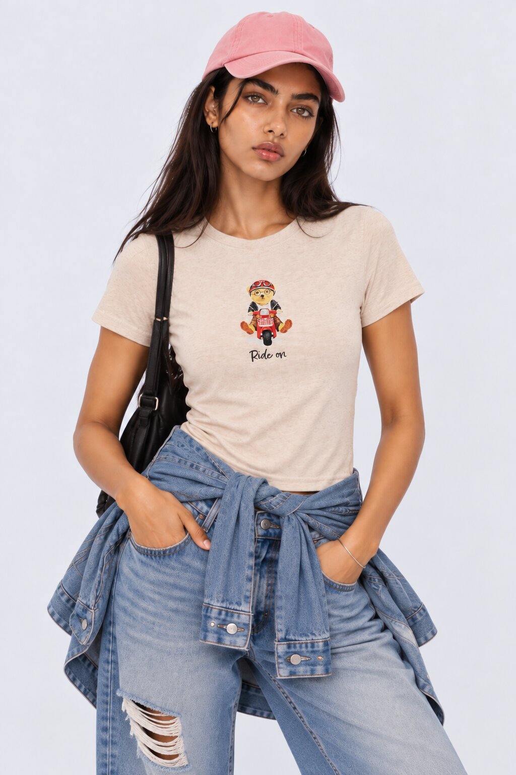 Womens Cream Ride On Graphic Print T-Shirt - Image 1