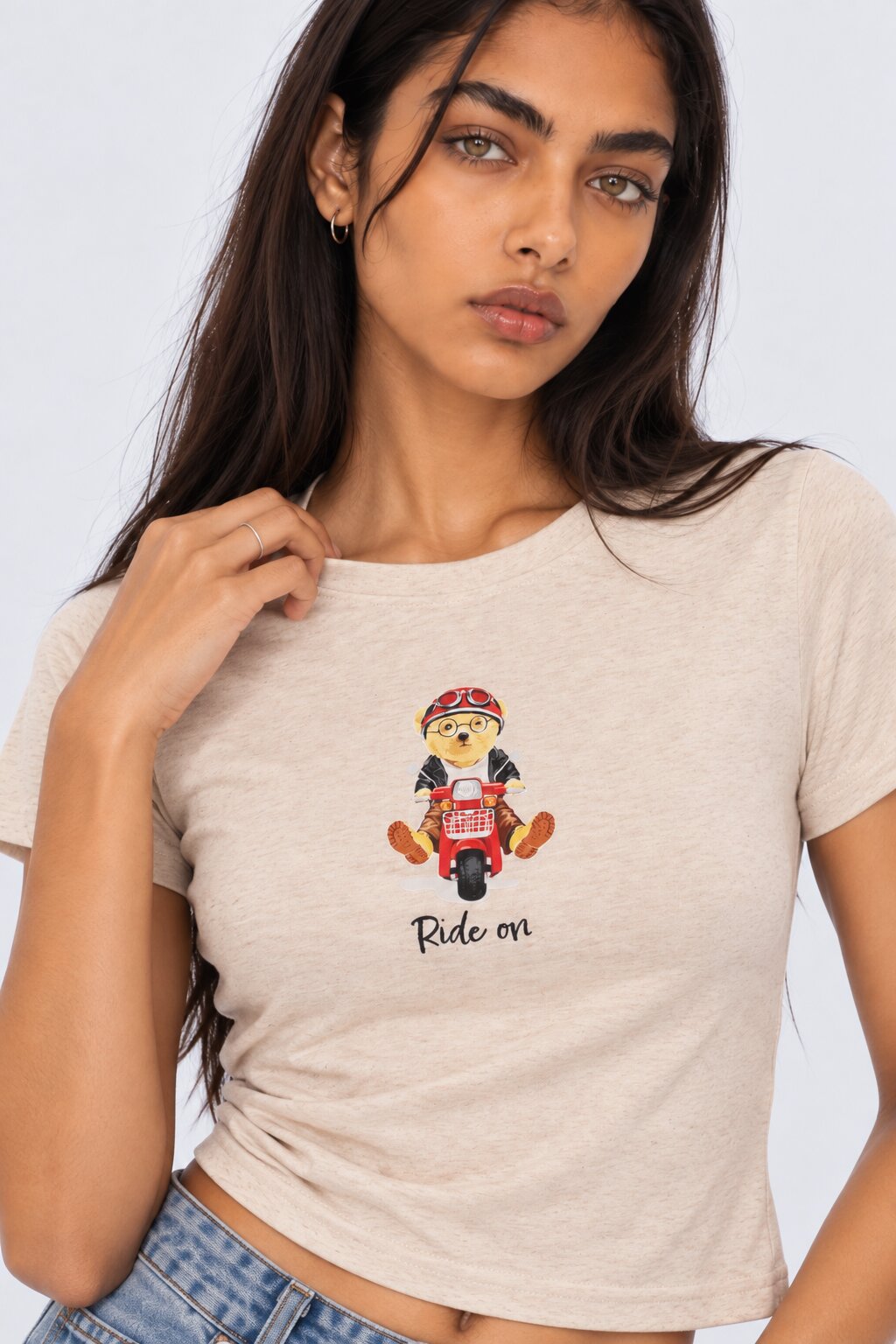 Womens Cream Ride On Graphic Print T-Shirt - Image 3