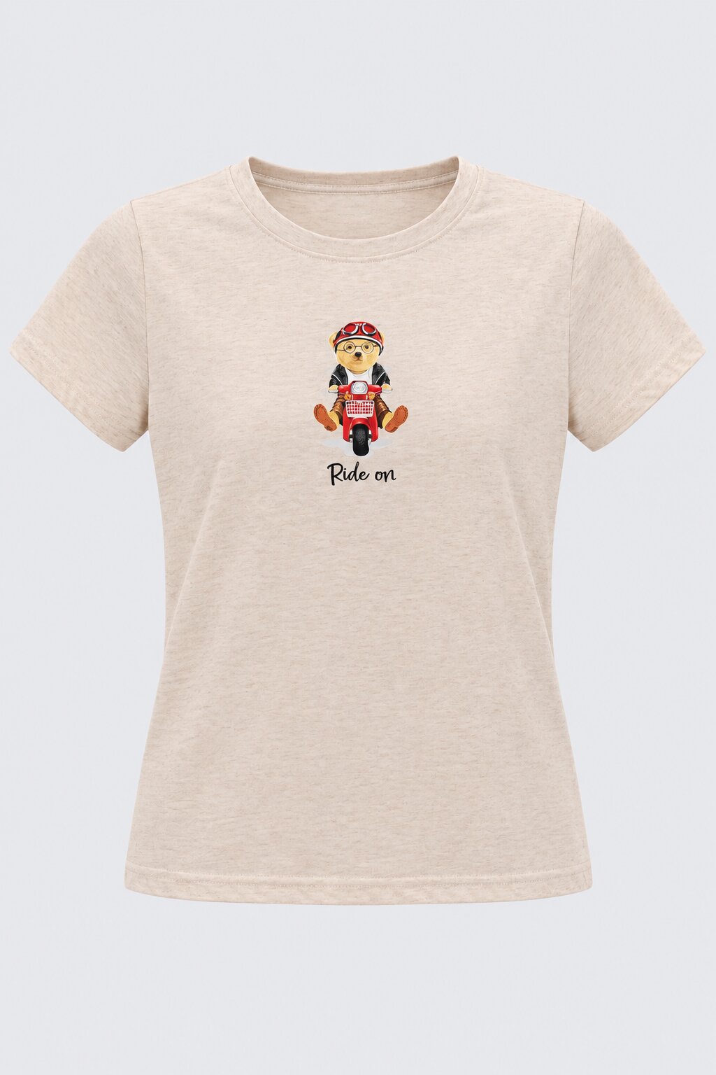 Womens Cream Ride On Graphic Print T-Shirt - Image 7