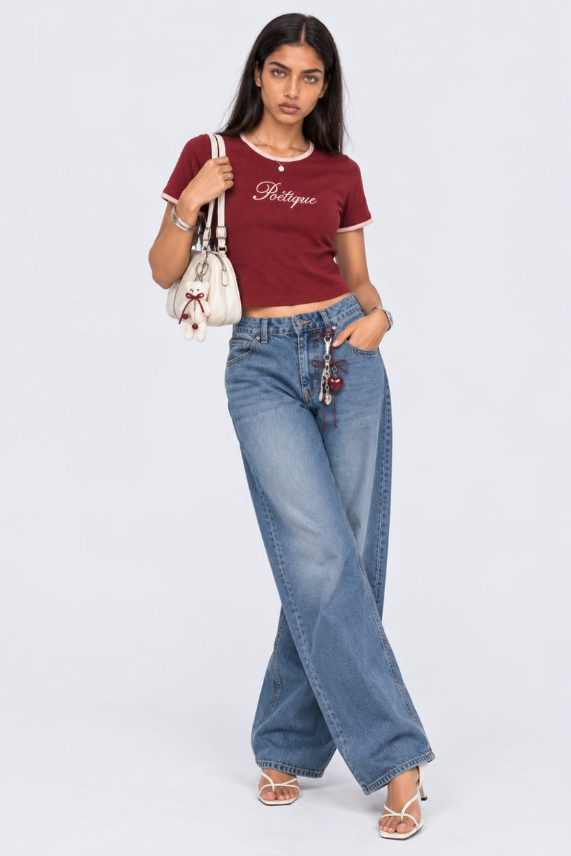 Womens Maroon Cotton Blend Graphic Print T Shirt - Image 6