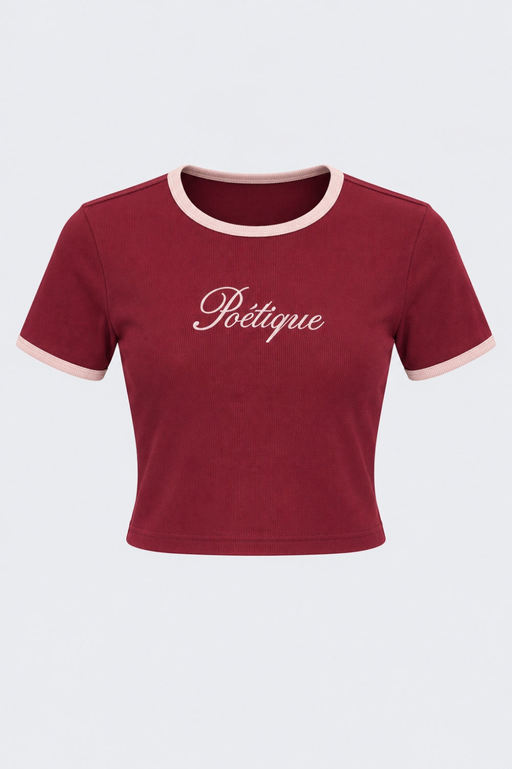 Womens Maroon Cotton Blend Graphic Print T Shirt - Image 7
