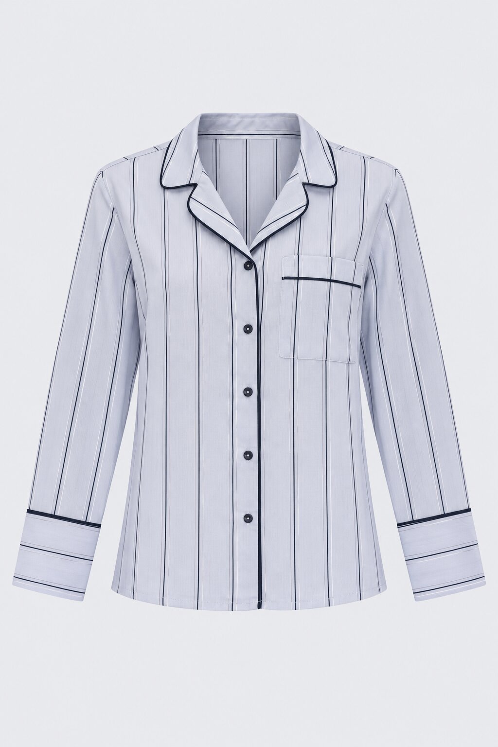 Womens Relaxed Fit Blue Striped Night Suit - Image 7