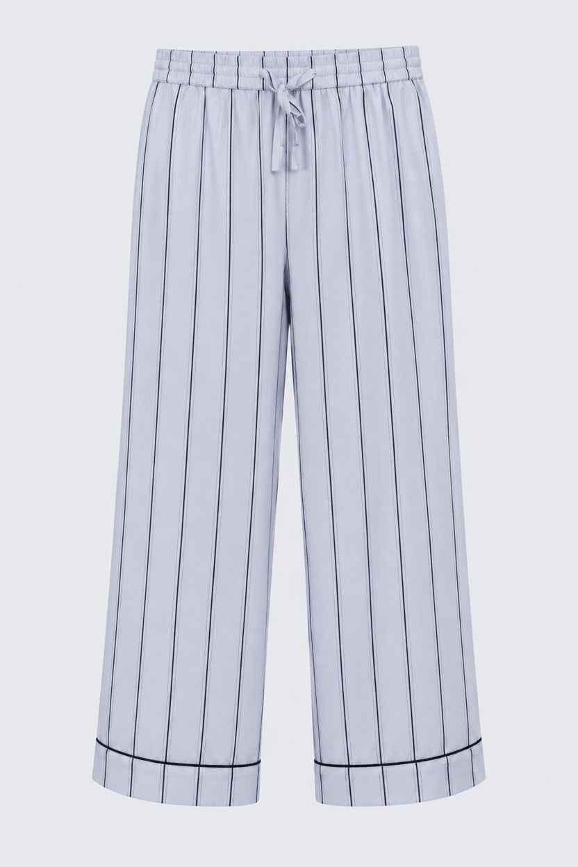 Womens Relaxed Fit Blue Striped Night Suit - Image 8