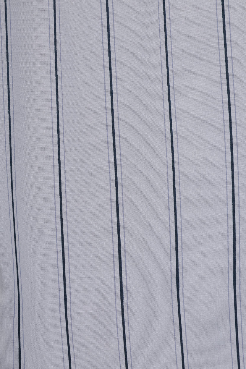 Womens Relaxed Fit Blue Striped Night Suit - Image 9