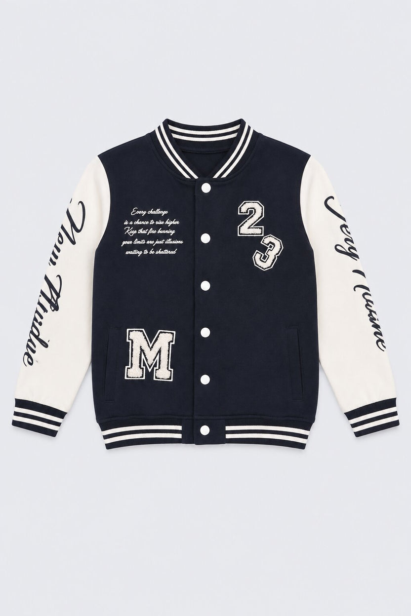 Tweens Boys Navy Varsity Print Jacket - Image 2