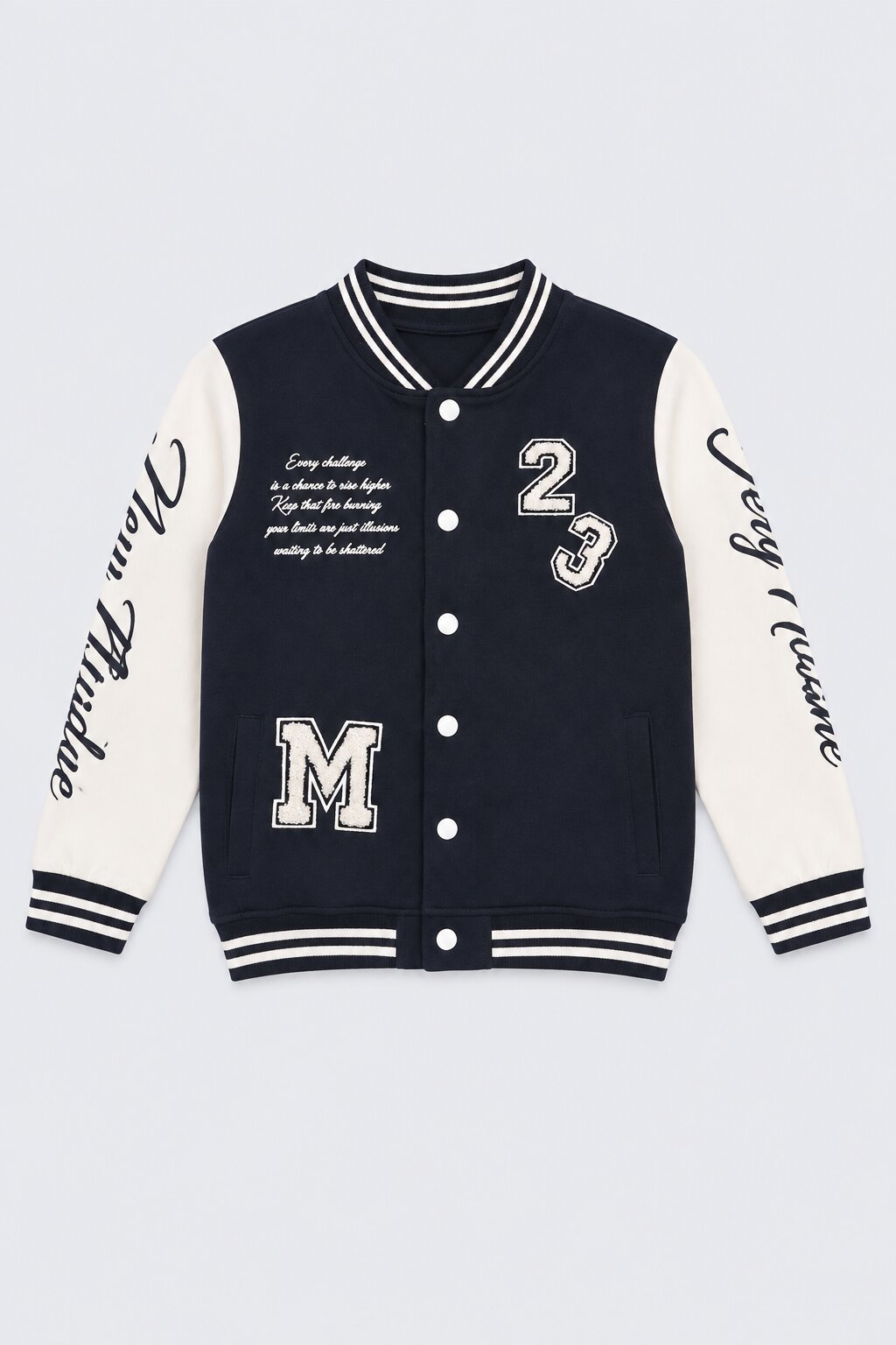 Tweens Boys Navy Varsity Print Jacket - Image 2