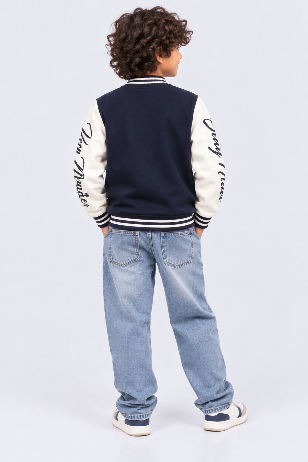 Tweens Boys Navy Varsity Print Jacket - Image 4