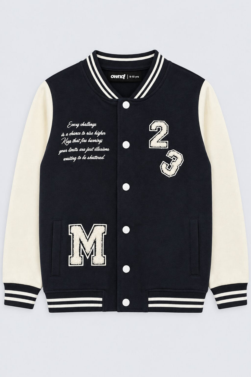 Tweens Boys Navy Varsity Print Jacket - Image 6