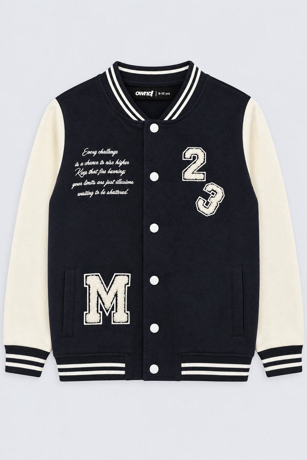 Tweens Boys Navy Varsity Print Jacket - Image 6