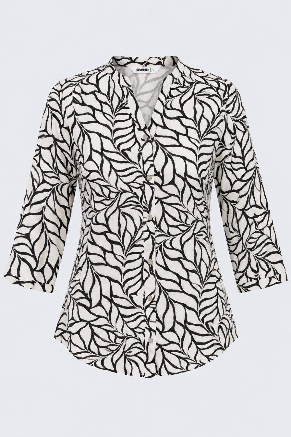 Womens Regular Fit Black Leaf Print Tunic - Image 7