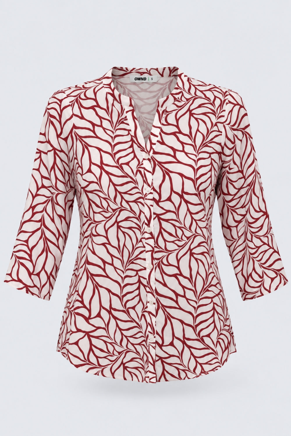 Womens Regular Fit Red Leaf Print Tunic - Image 7