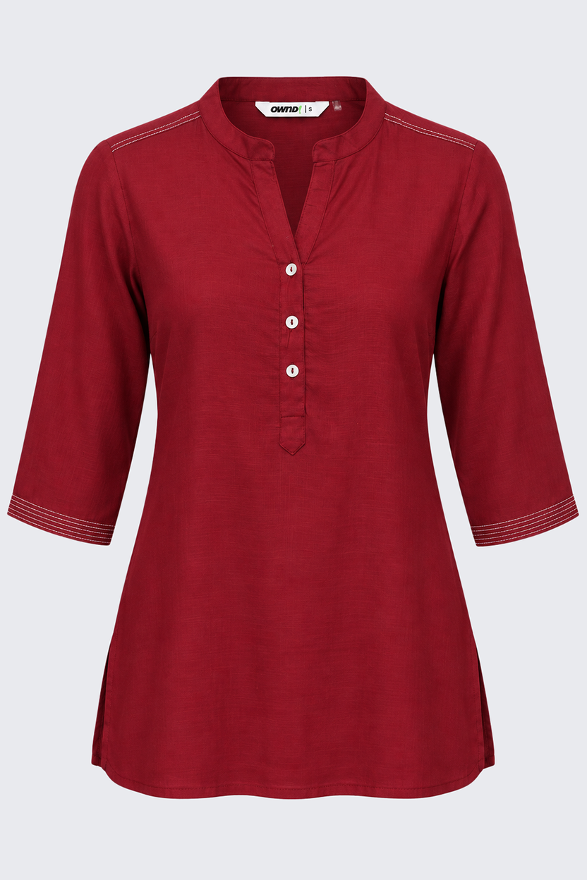 Womens Red Everyday Essentials Regular Fit Ethnic Top - Image 7