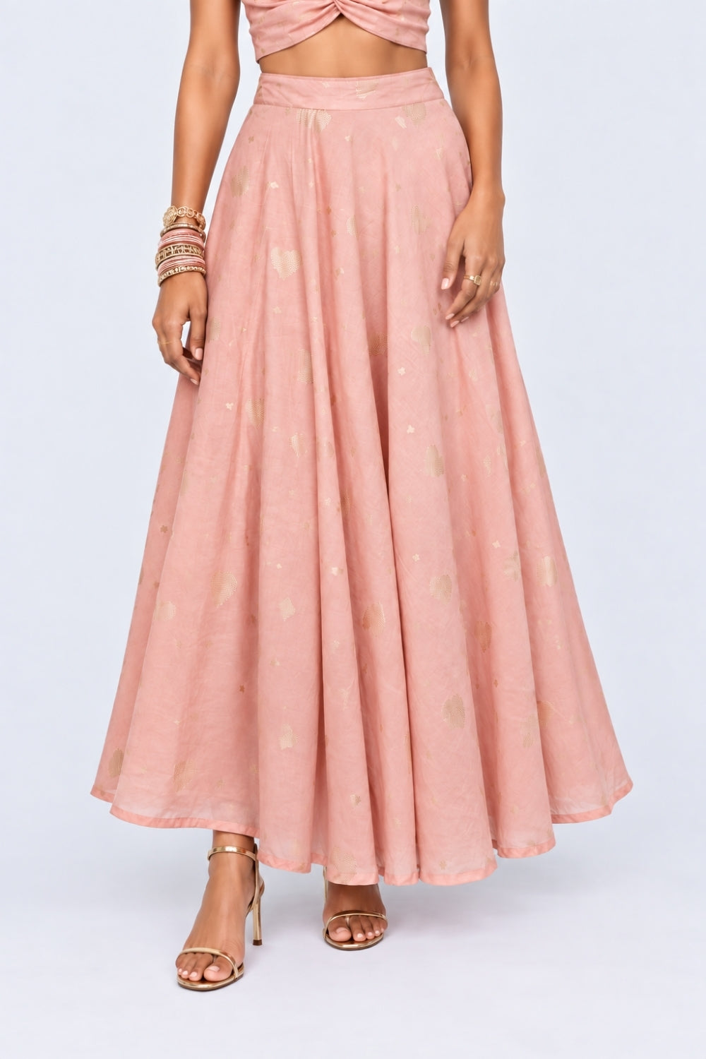 Womens Flared Fit Pink Mid Rise Skirt - Image 2