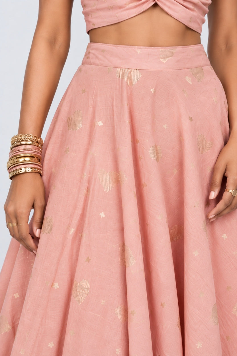 Womens Flared Fit Pink Mid Rise Skirt - Image 3
