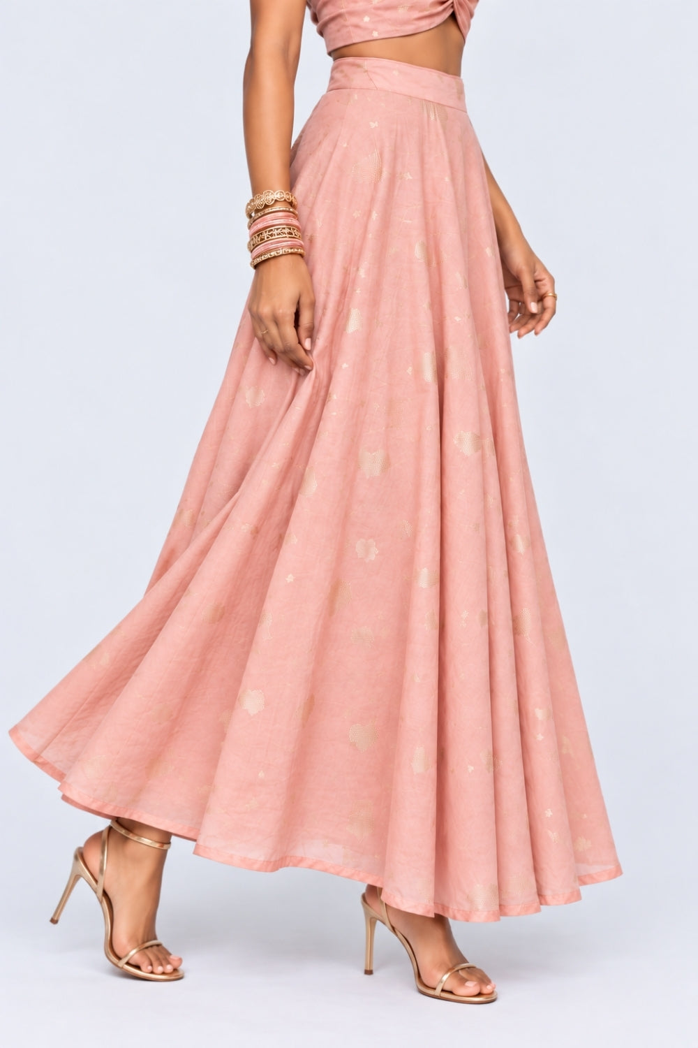Womens Flared Fit Pink Mid Rise Skirt - Image 4