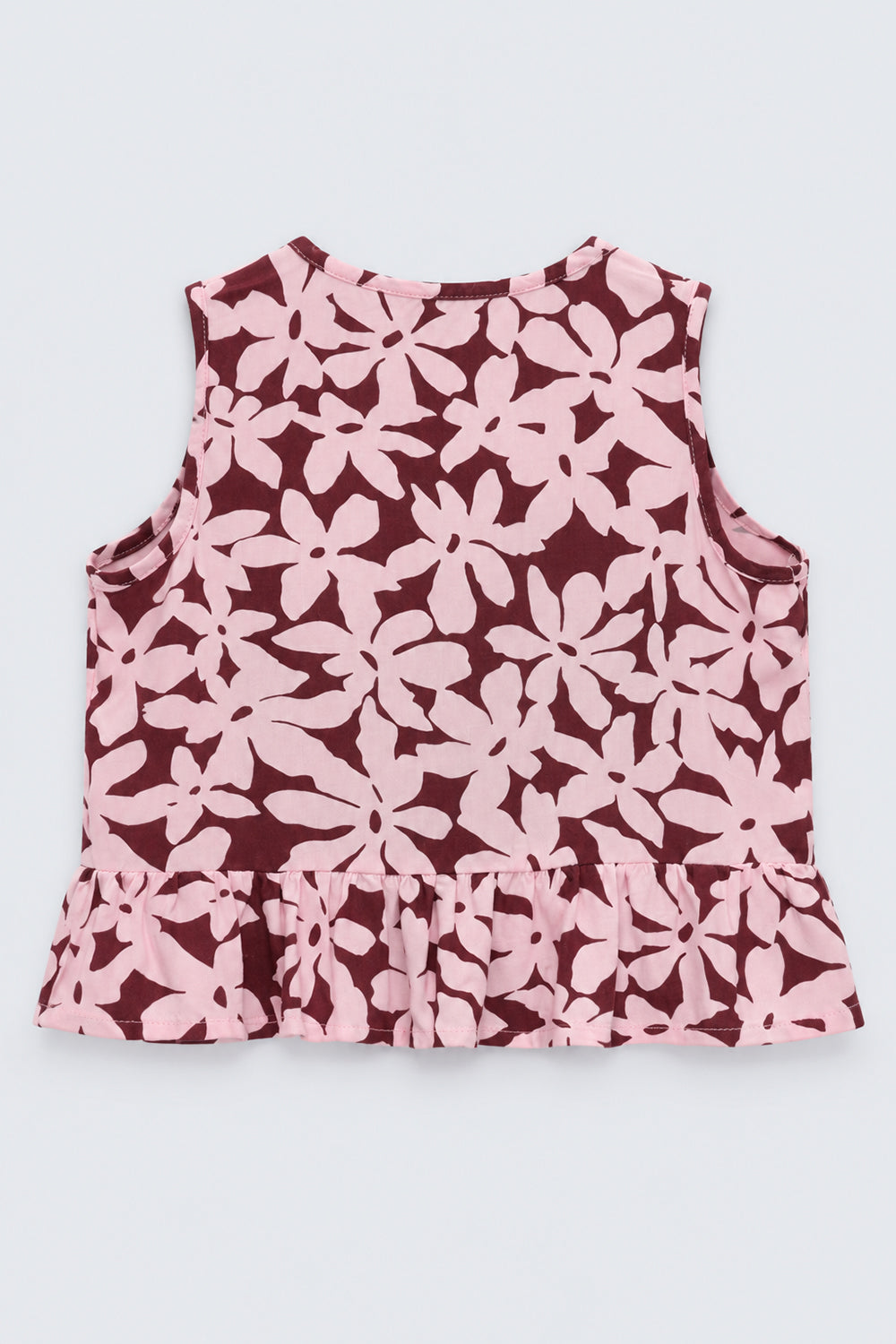 Girls Pink Floral Regular Fit Co-Ord Set - Image 3