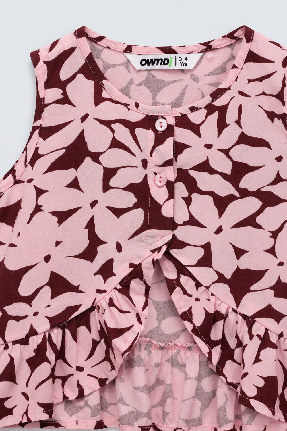 Girls Pink Floral Regular Fit Co-Ord Set - Image 7