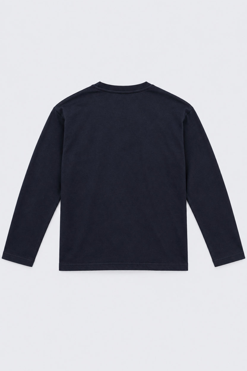 Tweens Boys Regular Fit Navy Cotton T-Shirt - Image 3