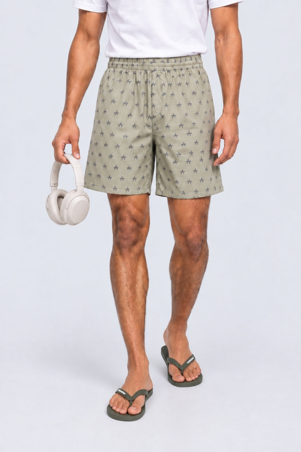 Mens Regular Fit Olive Boxer With 2 Pocket - Image 1