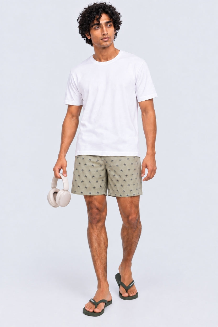 Mens Regular Fit Olive Boxer With 2 Pocket - Image 6