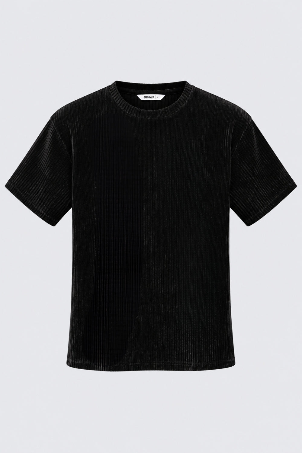 Mens Regular Fit Black Textured T-Shirt - Image 7