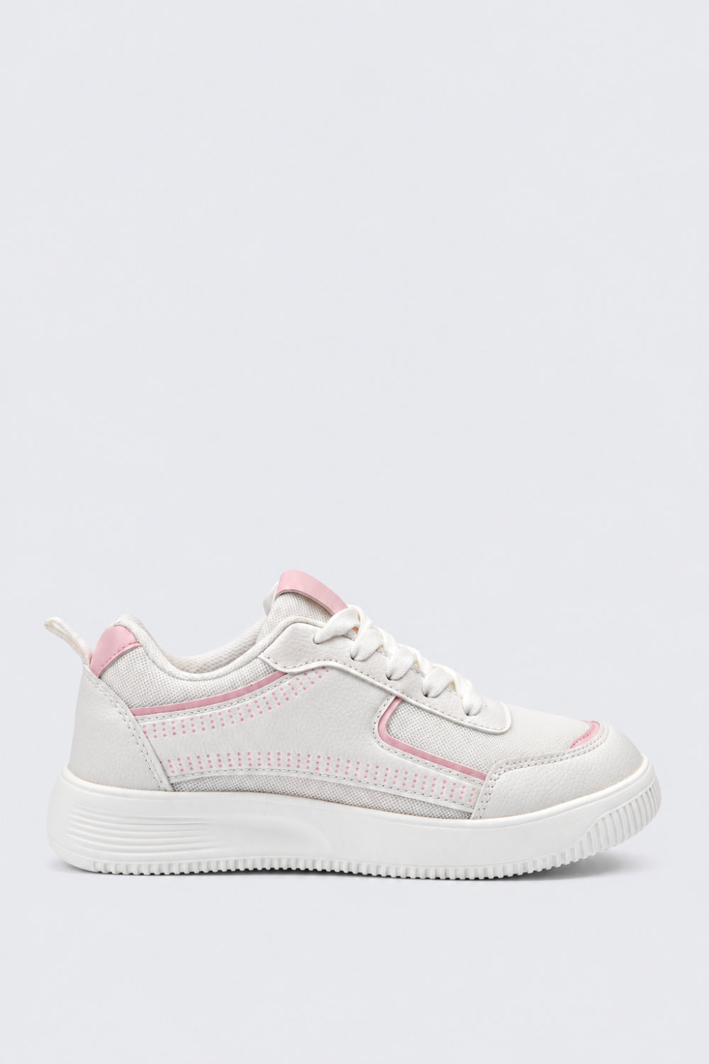 Womens Casual Pink PU Sneakers - Image 2