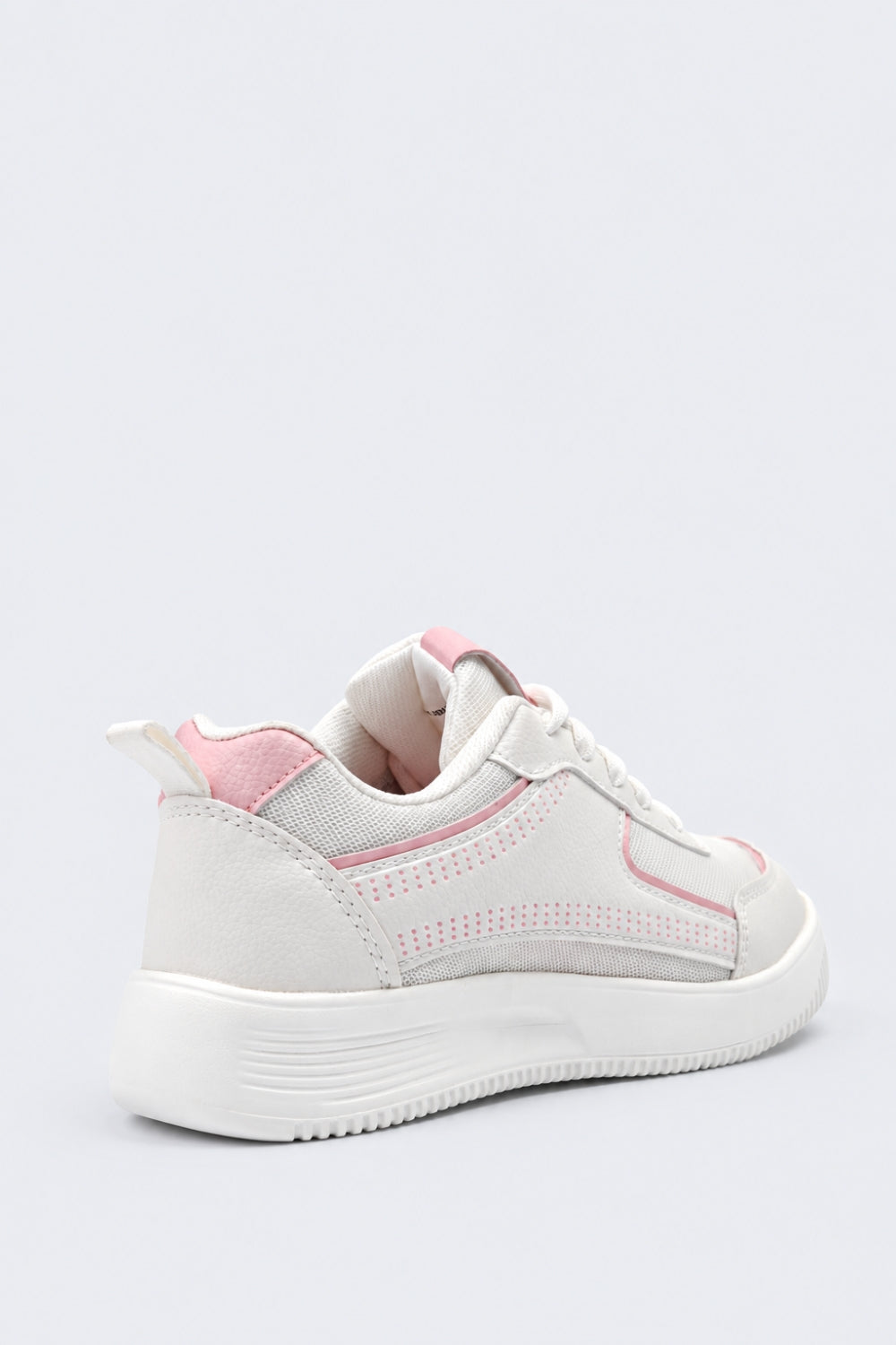 Womens Casual Pink PU Sneakers - Image 3