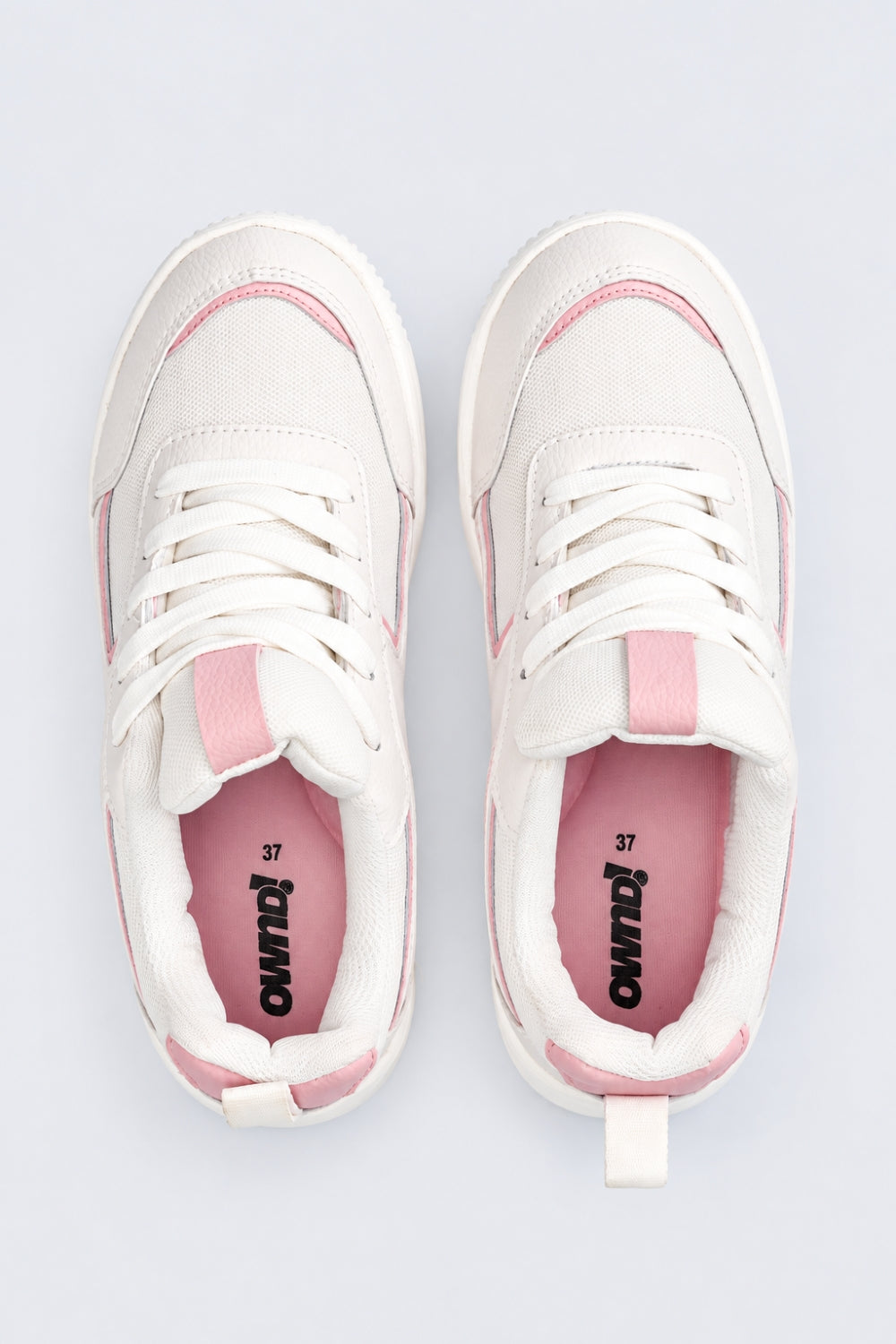 Womens Casual Pink PU Sneakers - Image 5