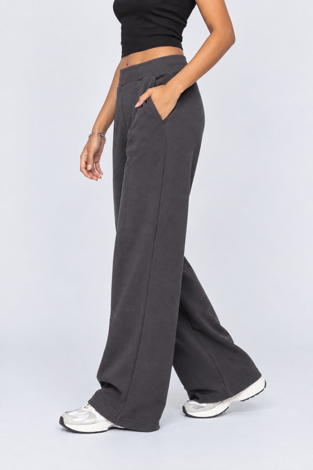 Womens Regular Fit Charcoal Casual Pant With 2 Pocket - Image 4