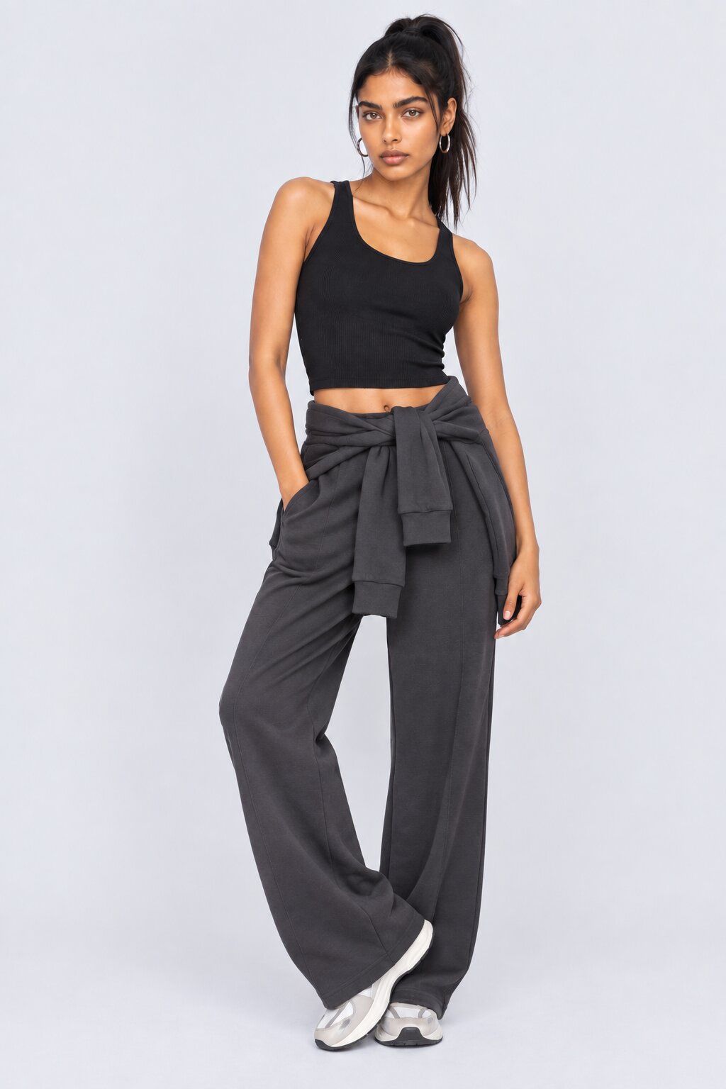 Womens Regular Fit Charcoal Casual Pant With 2 Pocket - Image 6