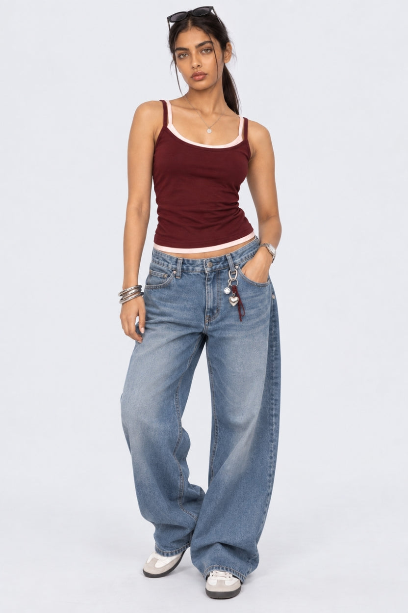 Womens Maroon Cotton Regular Fit T-Shirt - Image 6