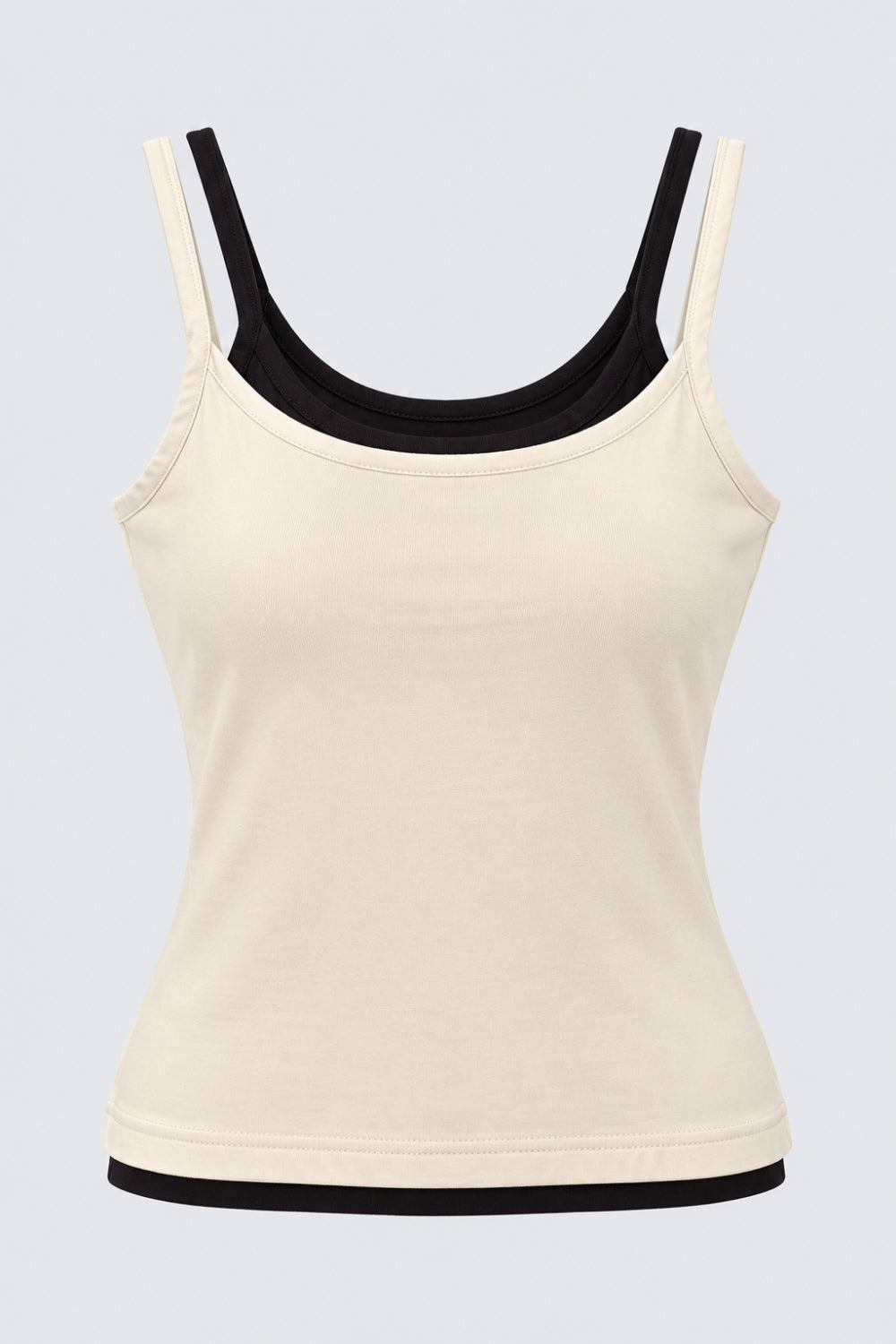 Womens Cream Cotton Shoulder Strap T-Shirt - Image 7