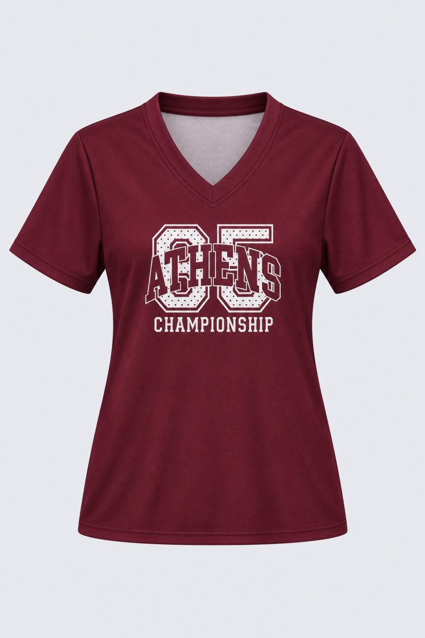 Womens Oversized Fit Maroon Graphic Printed T-Shirt - Image 7