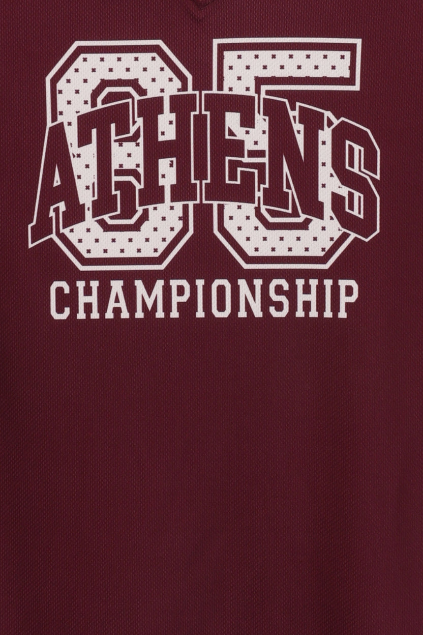 Womens Oversized Fit Maroon Graphic Printed T-Shirt - Image 8