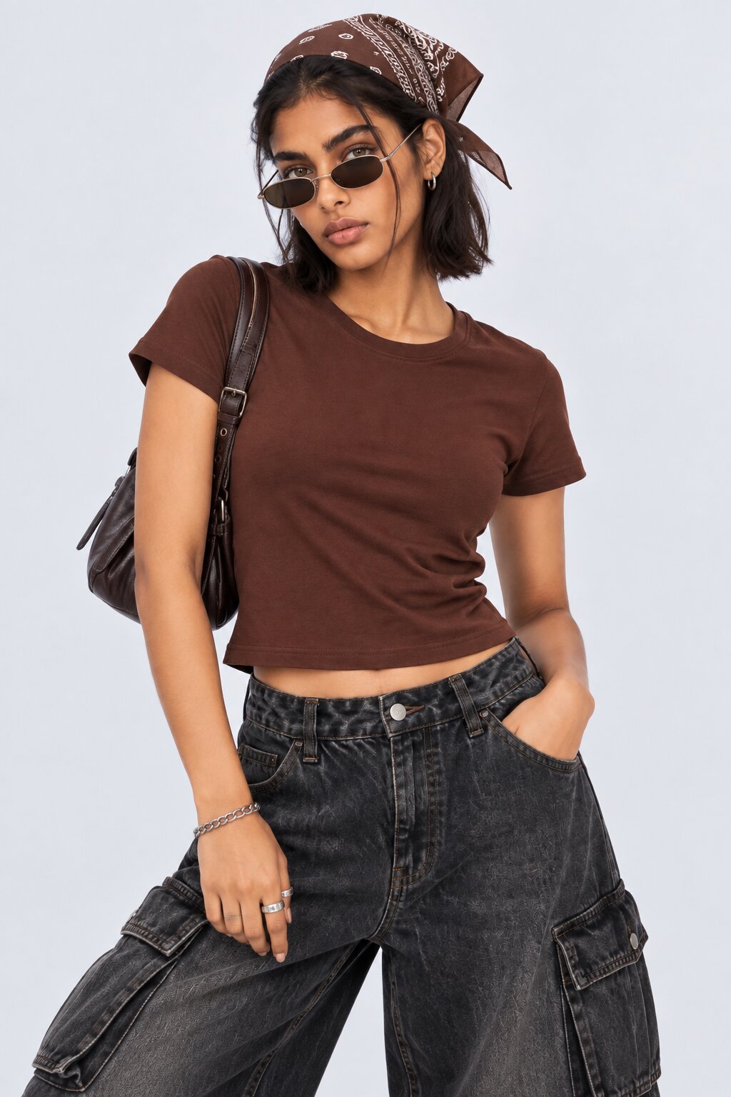 Womens Regular Fit Brown Everyday T-Shirt - Image 1