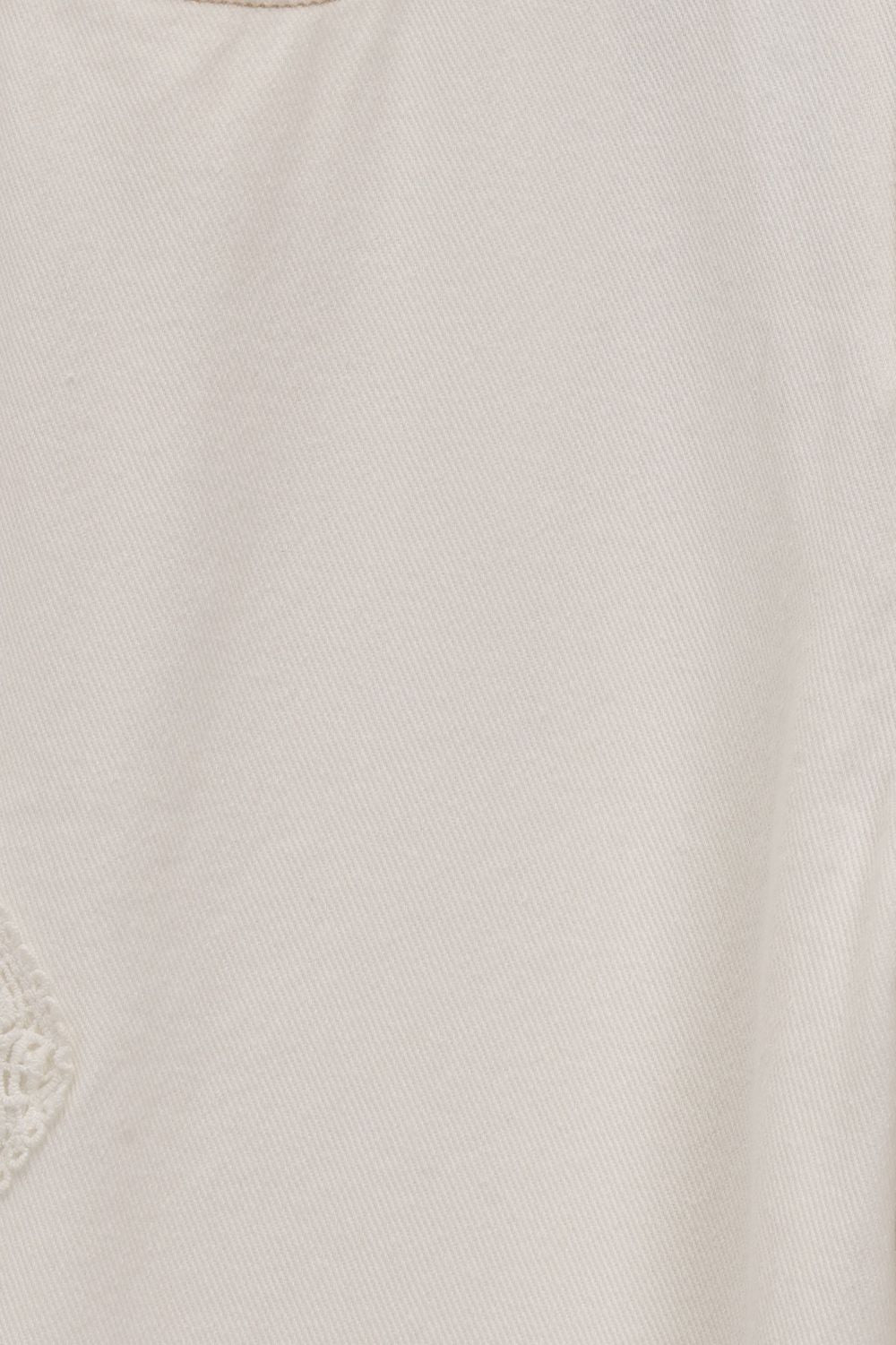 Womens Off White Wide Leg Fit Lace Patch Jeans - Image 8