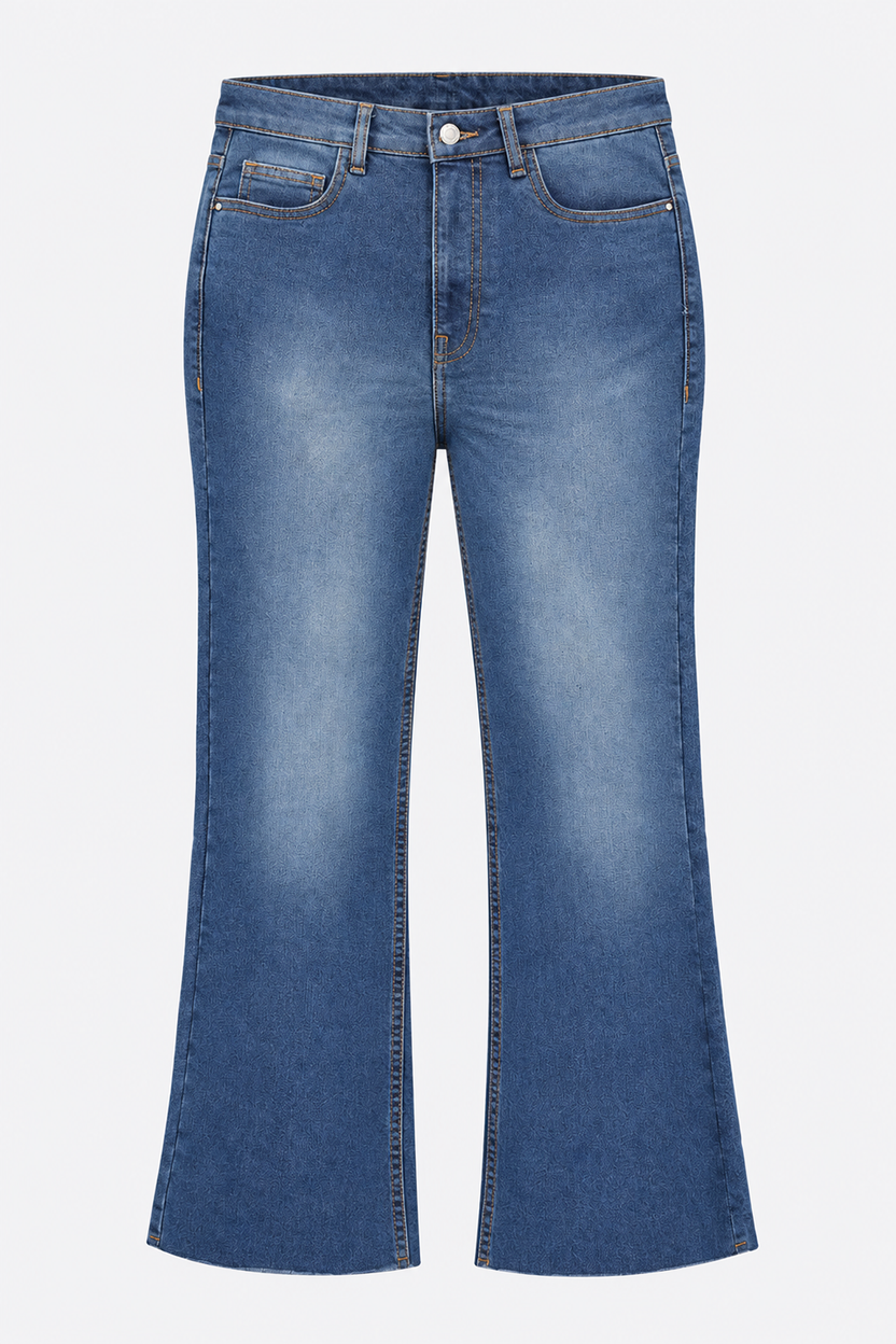 Womens Blue Wide Leg Fit Jeans With 5 Pocket - Image 7