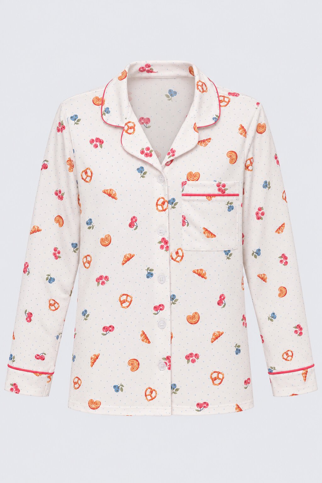 Womens Off White Cute Printed Nightwear Set - Image 7