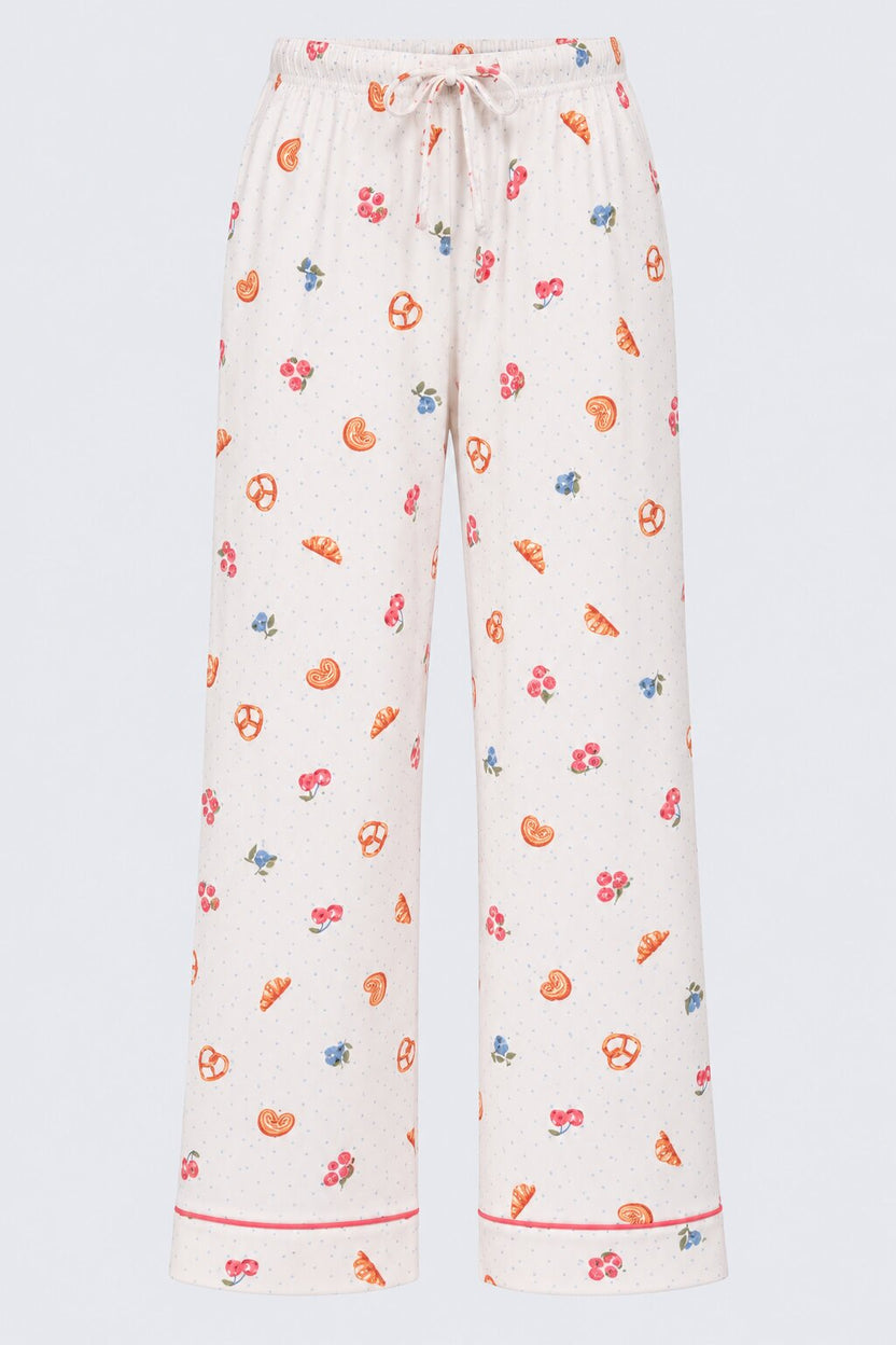 Womens Off White Cute Printed Nightwear Set - Image 8