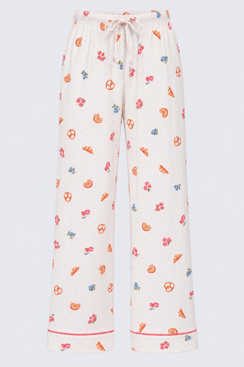 Womens Off White Cute Printed Nightwear Set - Image 8