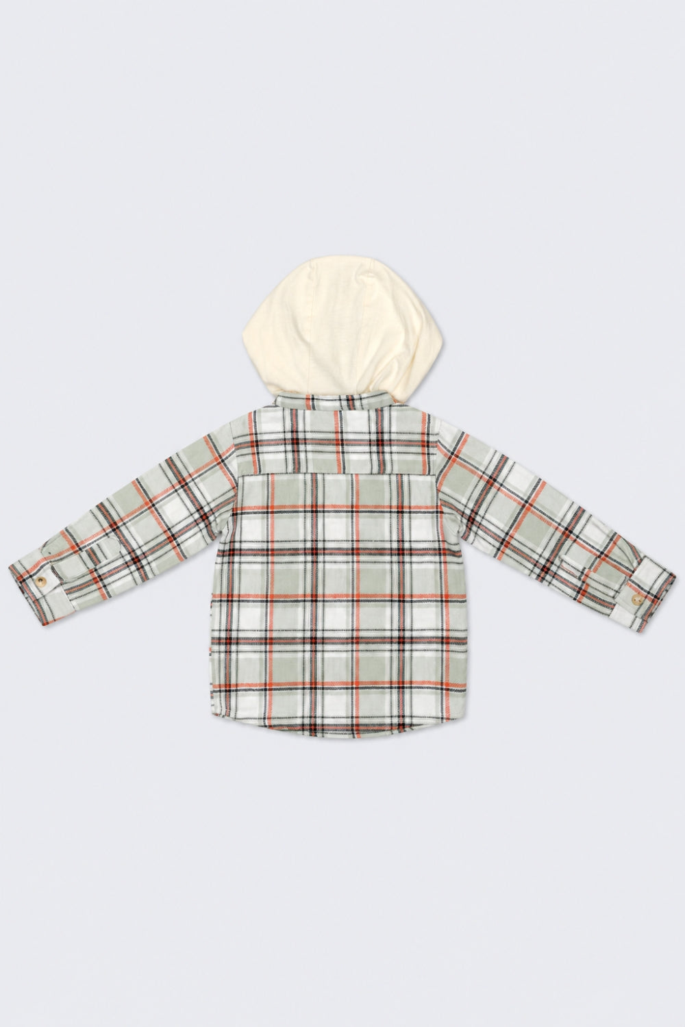 Infant Boys Regular Fit Green Checkered Shirt - Image 3