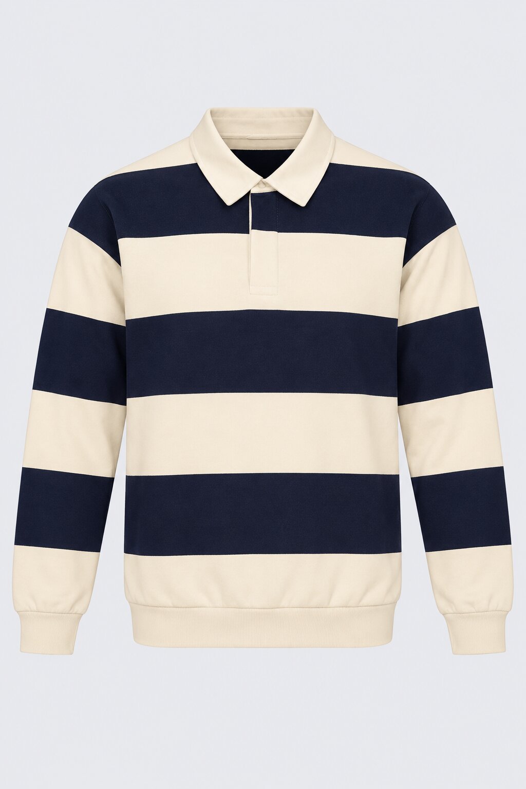 Mens Relaxed Fit Navy Stripes Sweatshirt - Image 7