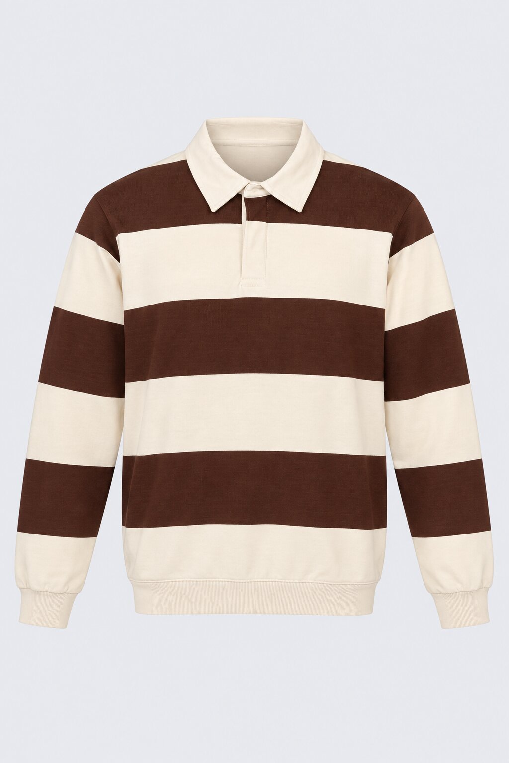 Mens Relaxed Fit Brown Stripes Sweatshirt - Image 7