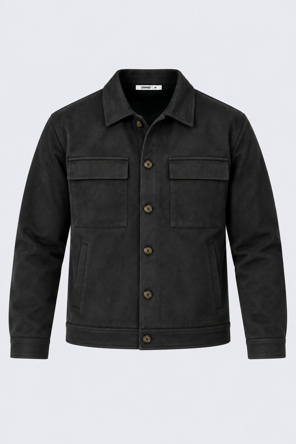 Mens Relaxed Fit Black Suede Shaket - Image 7