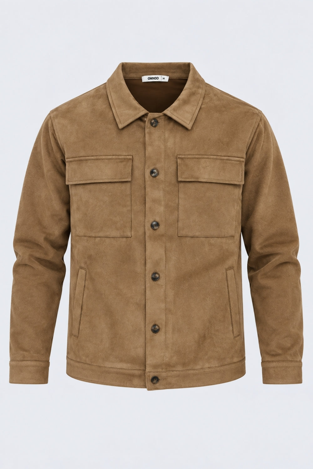 Mens Relaxed Fit Tan Suede Shaket - Image 7